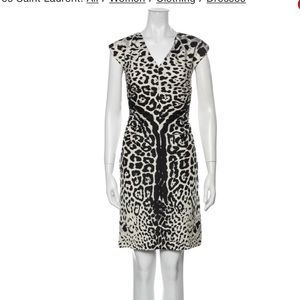 Ysl yves Saint Laurent silk dress S animal print